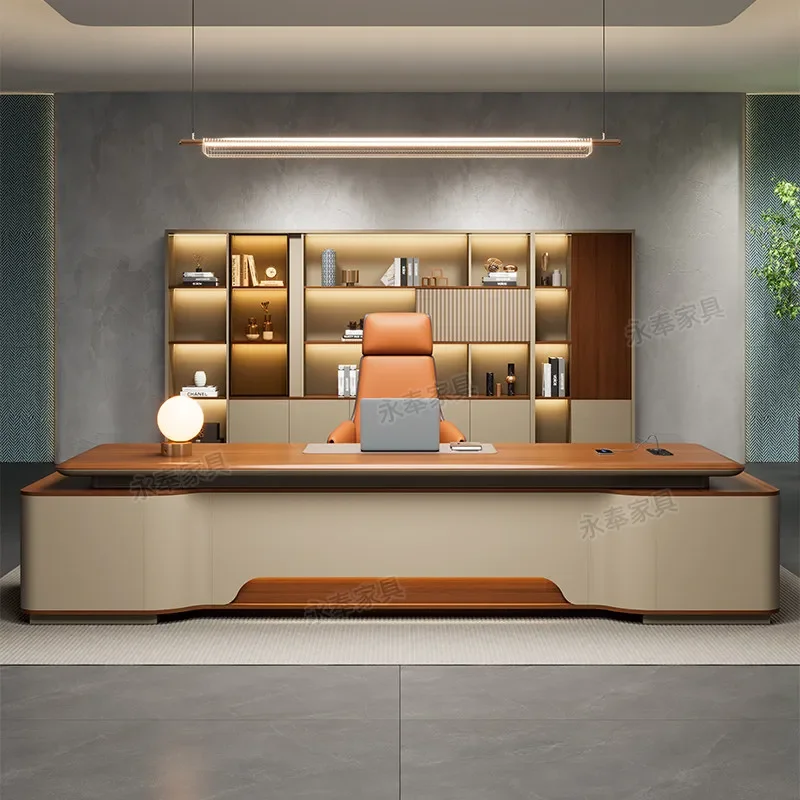 Organizers Reception Office Desk Executive Study Wooden Modern Office Desk Decoration Shelves Meuble