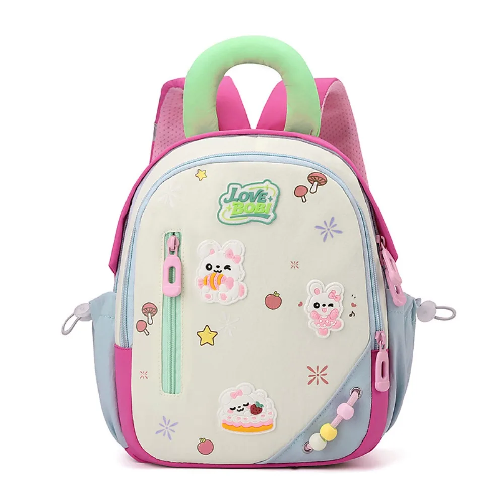 Large Capacity Dopamine Kids Backpack Waterproof Reflective Strip Color Block Backpack Spine-Protecting Animals