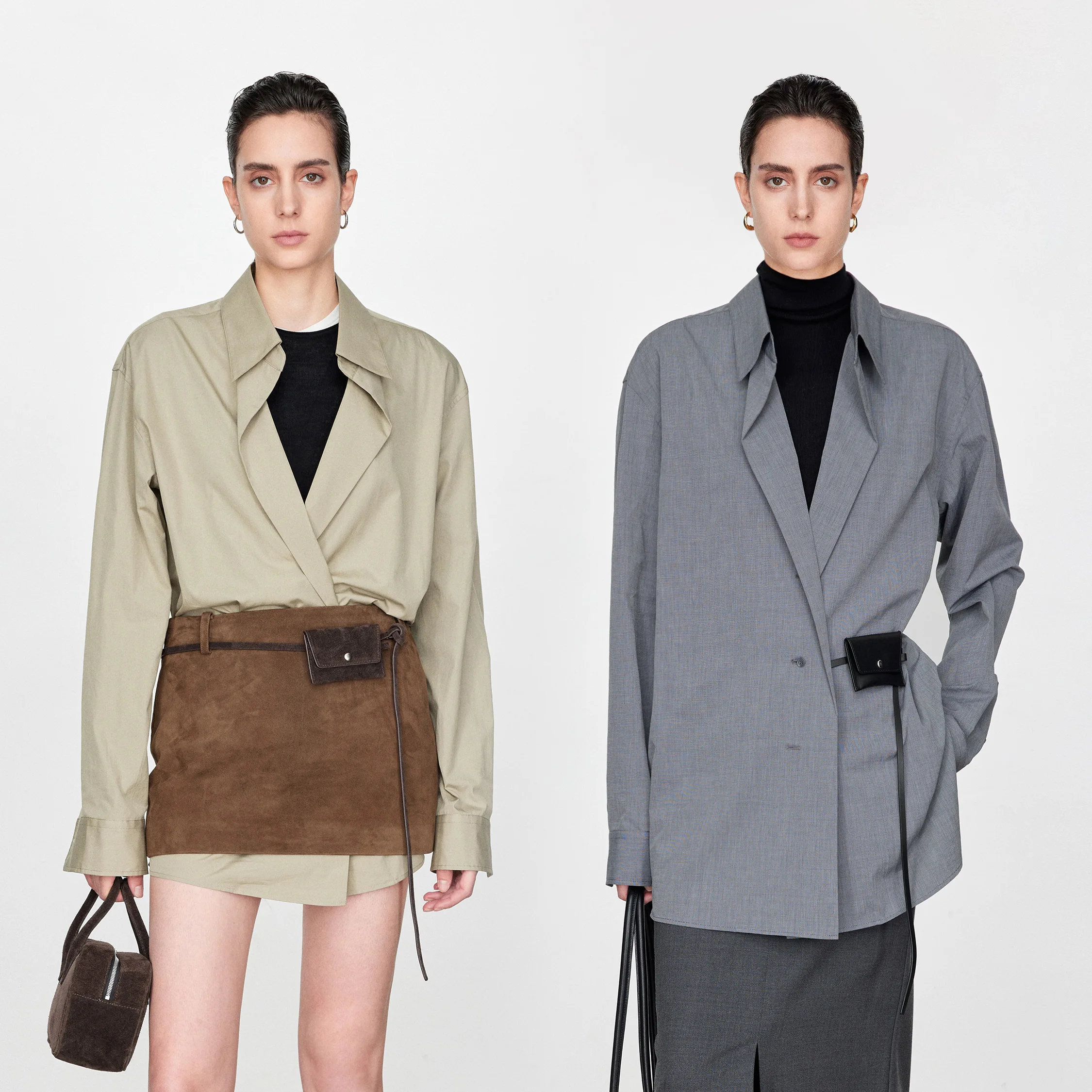 

CHICJOC Thiened SUPIMA Cotton Deep V-ne Paper Thin irt High Densi C-Sle Women's Long Sve Autumn Faion Ladies' ...