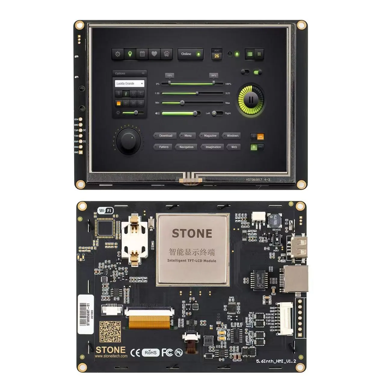 

STONE 5.6 Inch C olor tft lcd displayHMI TFT LCD Module with Touch Screen WITH RS232 OR RS485 / TTL Interface for Equipment Use