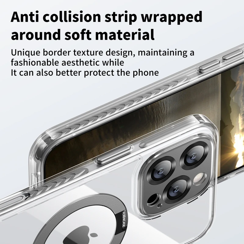 Luxury Bronze Gold Stand Holder phone case for iphone 16 15 14 13 12 pro max 15 16  plus Transparent pc Magsafe Magnetic Cover