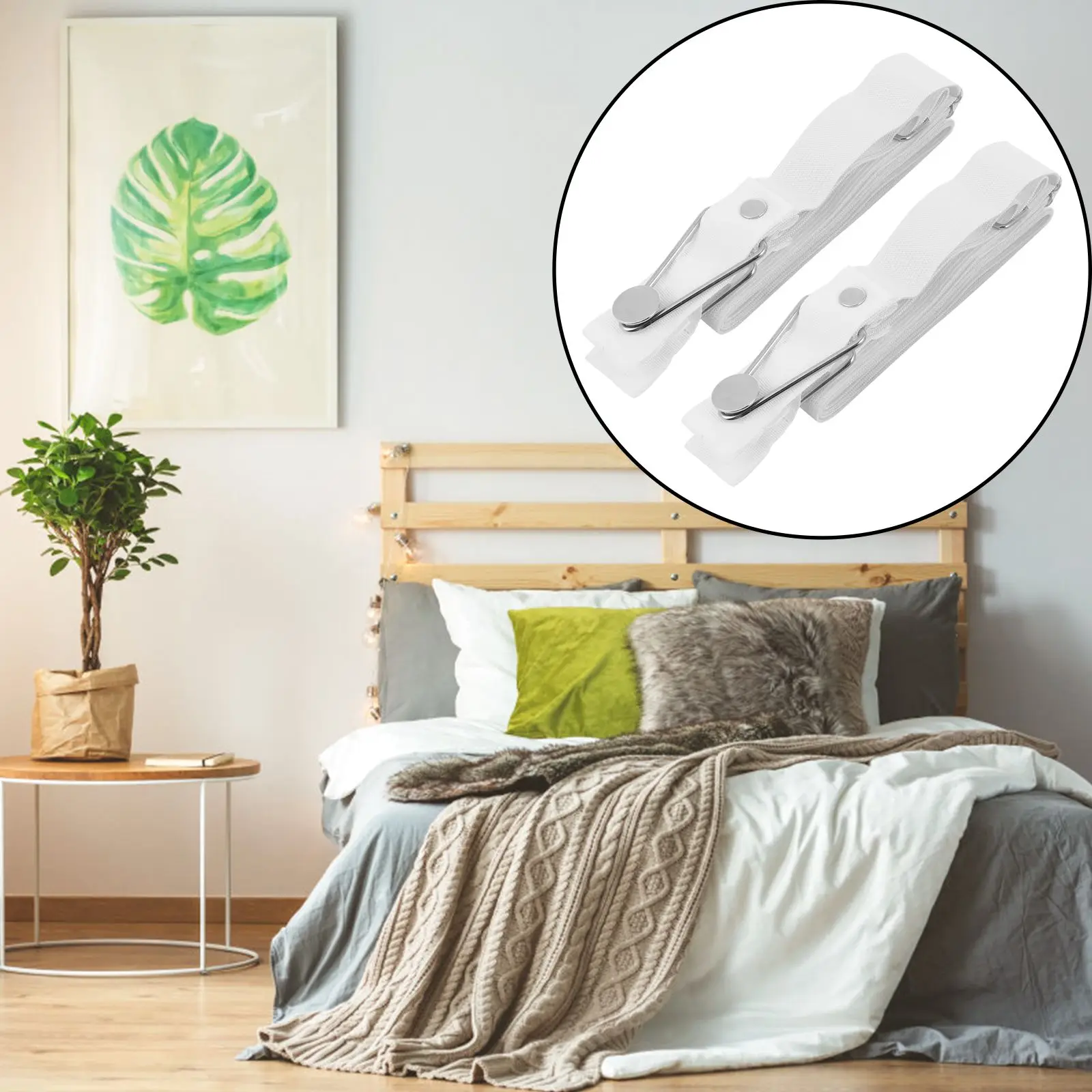 

4 Pcs Bed Sheet Clips Quilt Fastener Elastic Adjustable Straps Anti Skid Snap Lock Type Fit Sheets Mattress Pads Cover