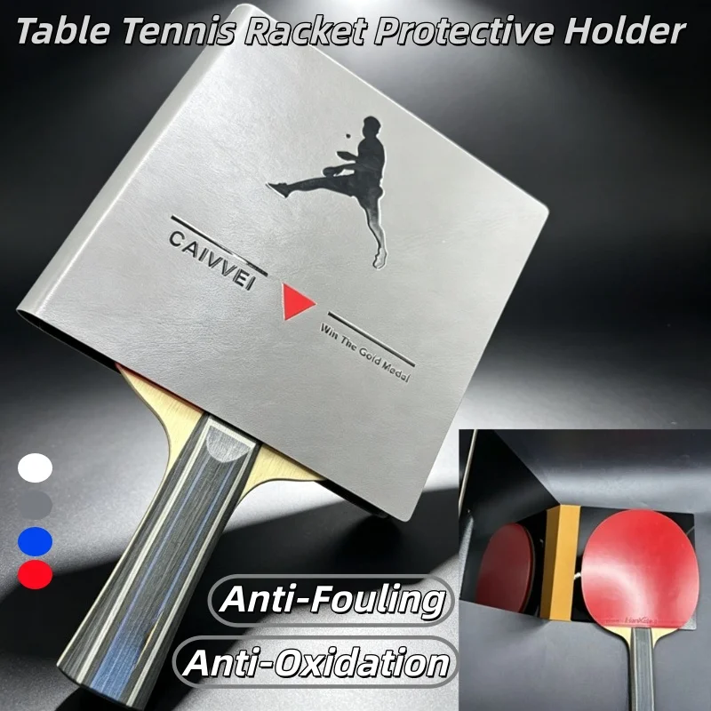 National Player‑Style Table Tennis Racket Protective Holder PU PingPong Rubber Maintenance Accessory Anti‑Fouling Anti‑Oxidation