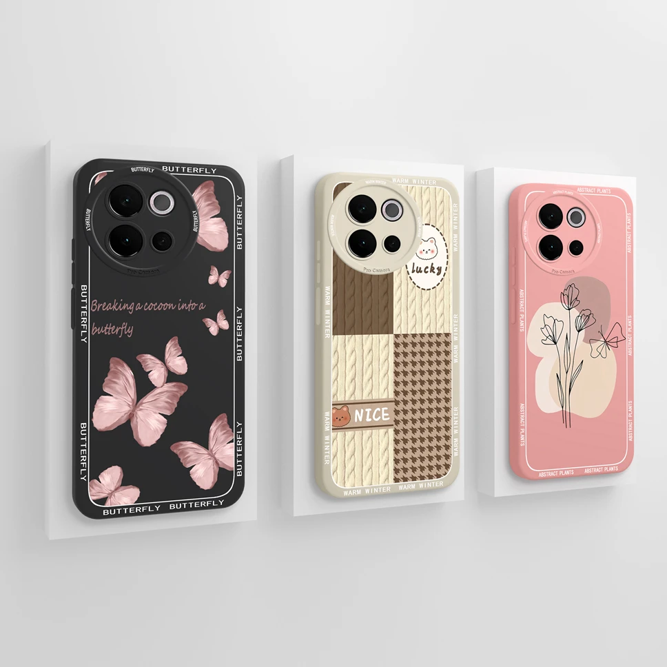 Phone Case For Vivo V40 Lite 5G Pretty Mountain Astronaut Liquid Silicone Protection Back Cover For Vivo V 40 Lite V40Lite Funda