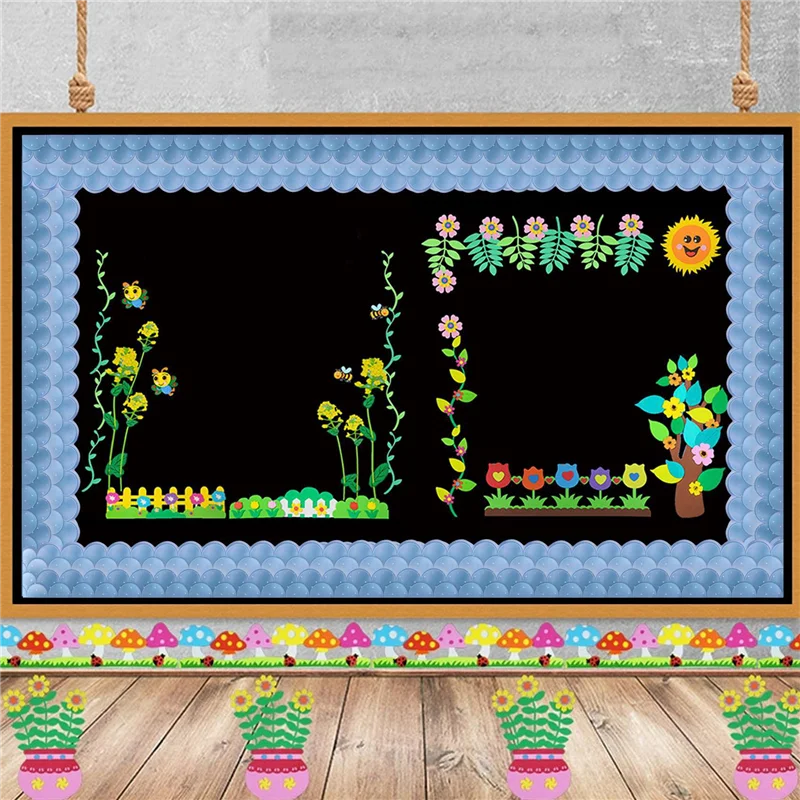 ที่มีประสิทธิภาพ 20M Ombre หอยเชลล์ Bulletin Board เส้นขอบสายรุ้งตรงเส้นขอบห้องเรียนหรือตกแต่งโรงเรียนที่บ้าน