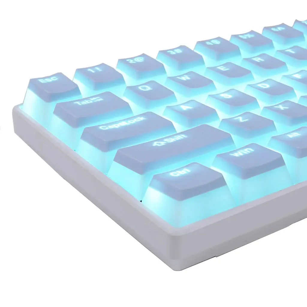 130 Keys DOUBLE-COLOR KEYCAP Half-Transparency OEM Height Pudding  Personality DIY For 61 87 98 104 Keys Mechanical Keyboard