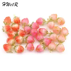 Lovely 3D Strawberry Fruit Resin Charms Pendant Earring Handmade For Diy Jewelry Making Charms For Necklace Bracelet