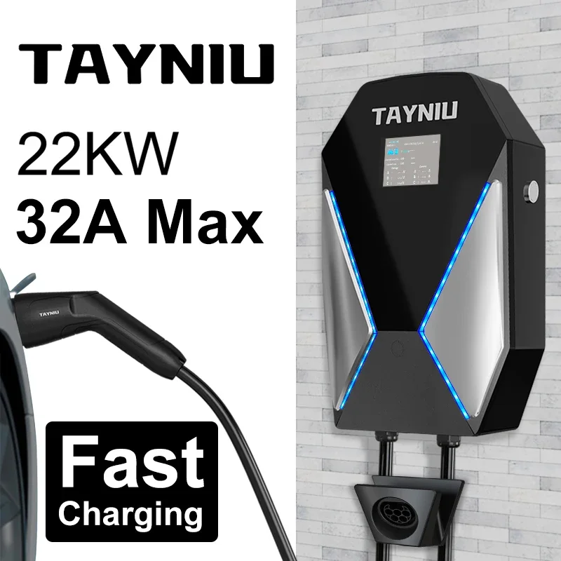 TAYNIU SpeedyPro EV Charging Station 22KW 11KW 7KW TYPE 2 5M Wall-mounted Wallbox EVSE Charger for Audi BMW Mercedes EQA EQB