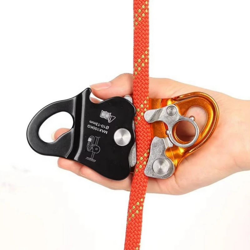22KN Automatic Follow-Up Fall Arrester, Rope Gripper Ascending Descending Anti-Fall Device for Rock Climbing
