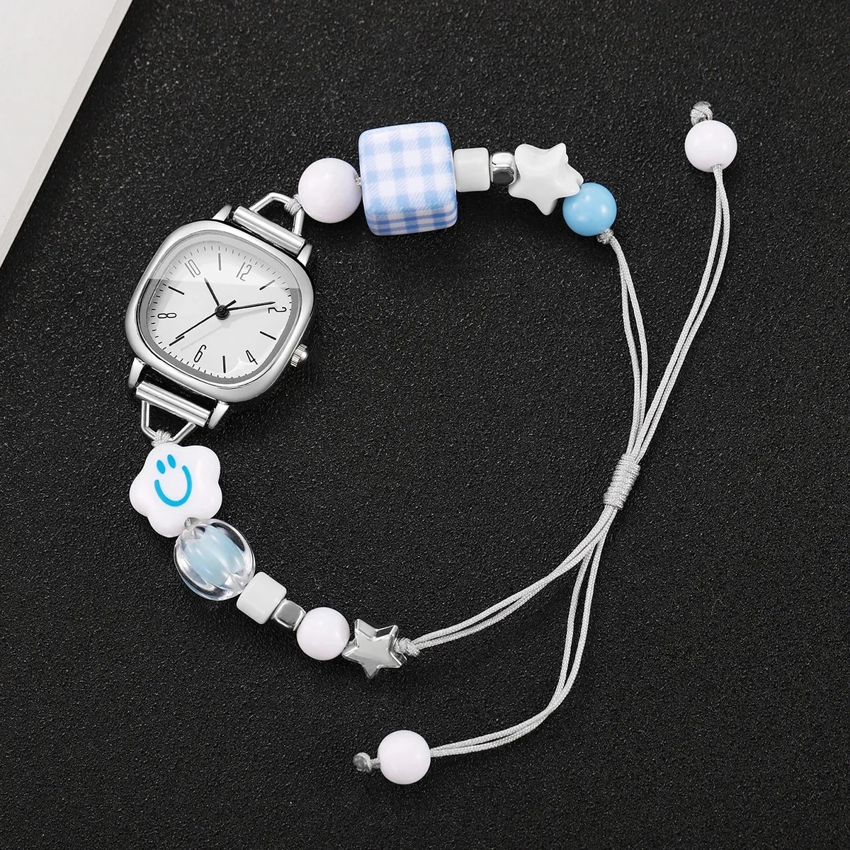 Fashion Arabic Dial Women Quartz Watch Lovely Beads Bracelet Strap Ladies Wristwatch Reloj Mujer Girls Clock Gift(Without Box)