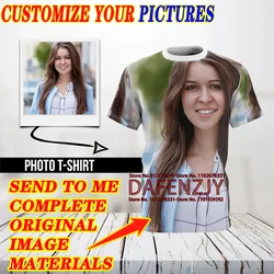 Funny Custom Your Photo/name T Shirt Men Women 3d Short Sleeve Harajuku Men's T-shirts Customized O-neck Top