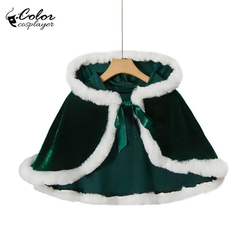 Kolorowa sukienka świąteczna Cosplayer Santa Claus Cosplay Kostium Sexy Party Dress Czerwony szal Zielona krótka spódniczka Xmas Robe