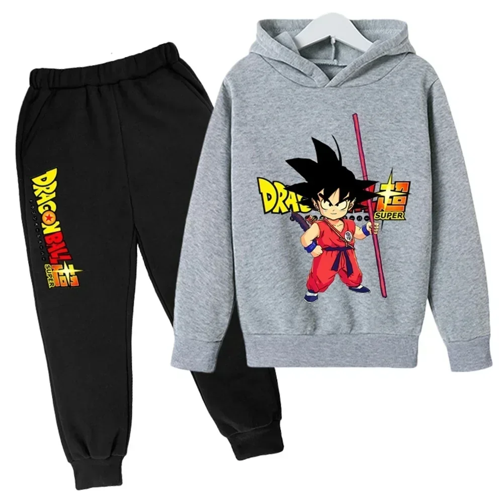 Boys Girls Clothes Dragonball Goku Hoodie Set Kids 2pcs Spring Autumn Toddler Girls Cartoon Hooded +pants Tracksuit Clothing