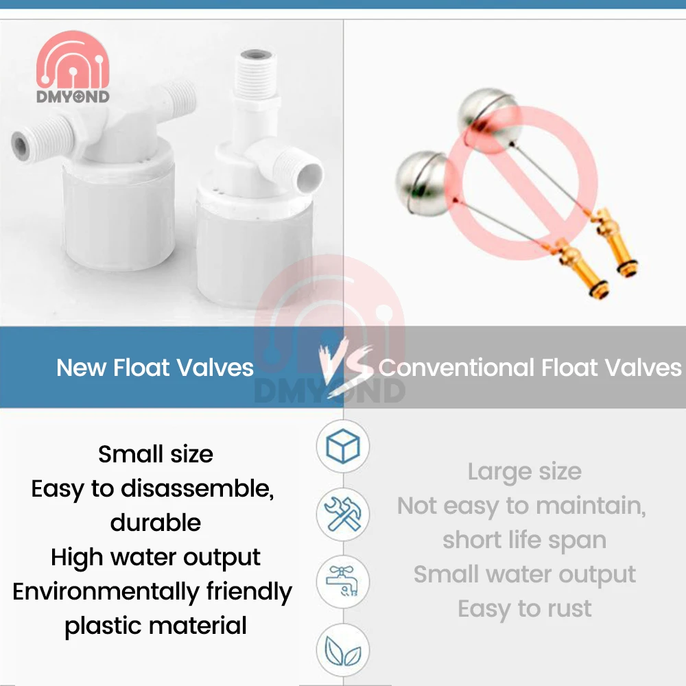 Automatic Water Level Control Valve 0.1-1.2kg, 1/2" 3/4" 1" Threads Auto On-Off Water Make-up Controller, No Electricity Needed