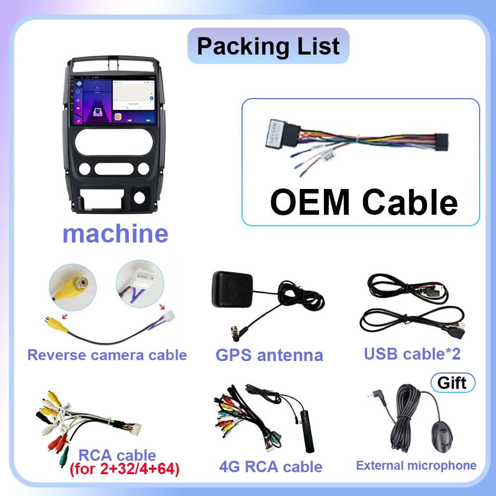 new For Suzuki Jimny 3 2005-2019 Carplay Auto Radio Stereo Multimedia Navigation Screen Android Console Center