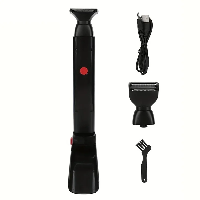 A74G-afeuille arrière électrique 2 en 1, tondeuse pour le visage, Rechargeable, poignée pliable, épilation du dos, toilettage pour le corps des hommes