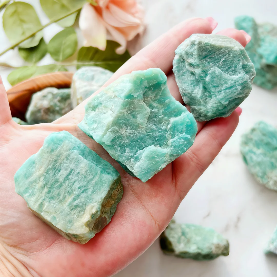 Piedra Natural de Amazonita, Cristales Naturales, Espécimen Mineral para Decoración del Hogar, Cristal en Bruto, para Fabricación de Joyería DIY