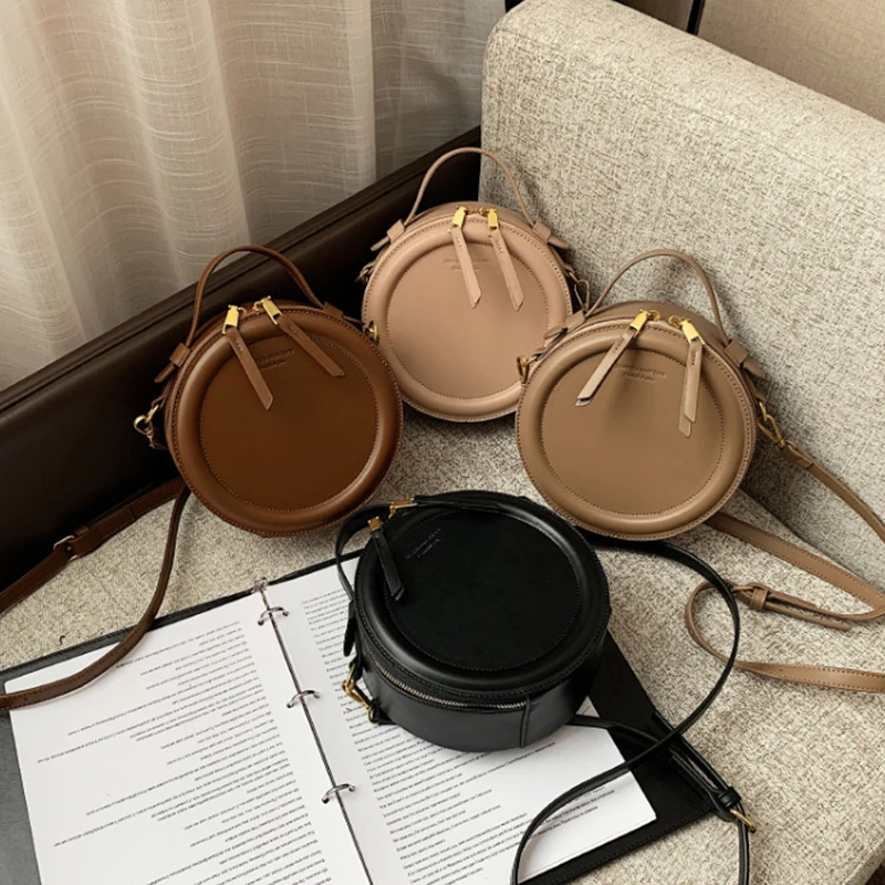 Women\'s Bag Summer New Sweet Girl Series Small Round Bag solid color Thread Small Bag Single Shoulder Bag Crossbody Bag