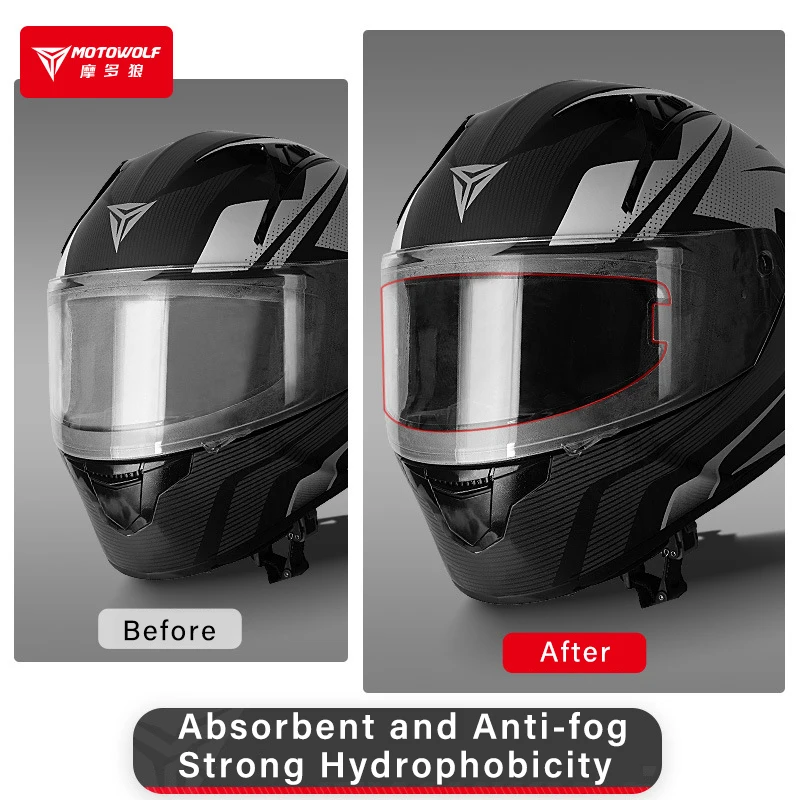 Universal Motorcycle Full Face Helmet Shield Anti Fog Film HD Grey Visor Lens Insert Fog Resistant Waterproof Sticker Decals