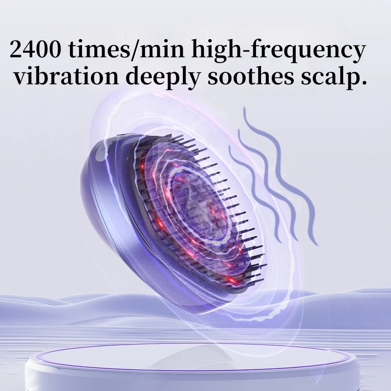 Compact Portable Laser Hair Growth Comb Electric Scalp Massager Red Light Stimulates Hair Comb Thinning for Household Battery