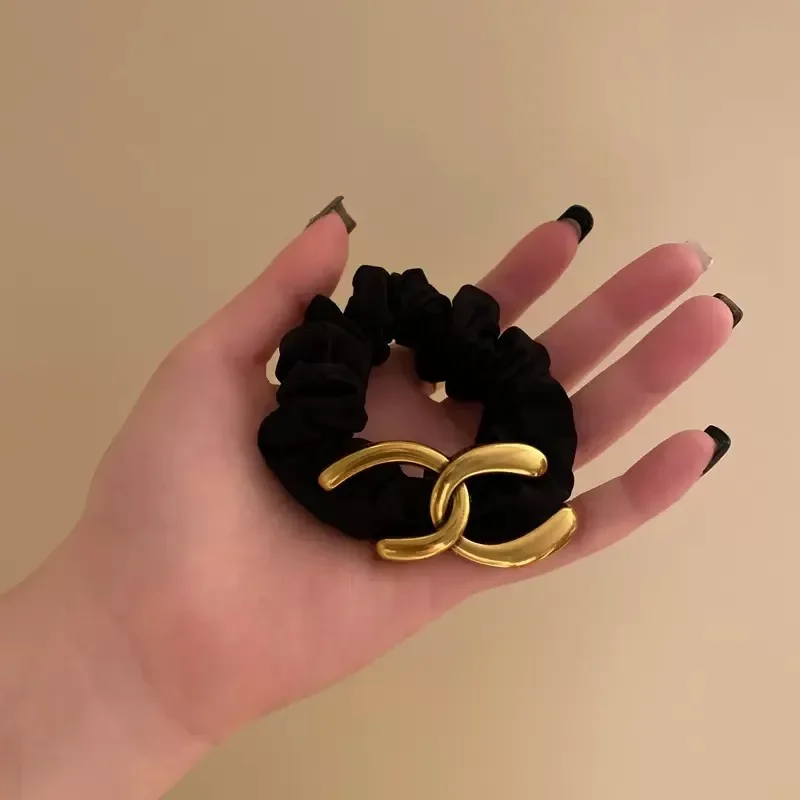 Warm Color Cute And Sweet French Large Intestine Circle Ponytail Hair Ring Hair Ties Hair Accessories Head Bands For Women