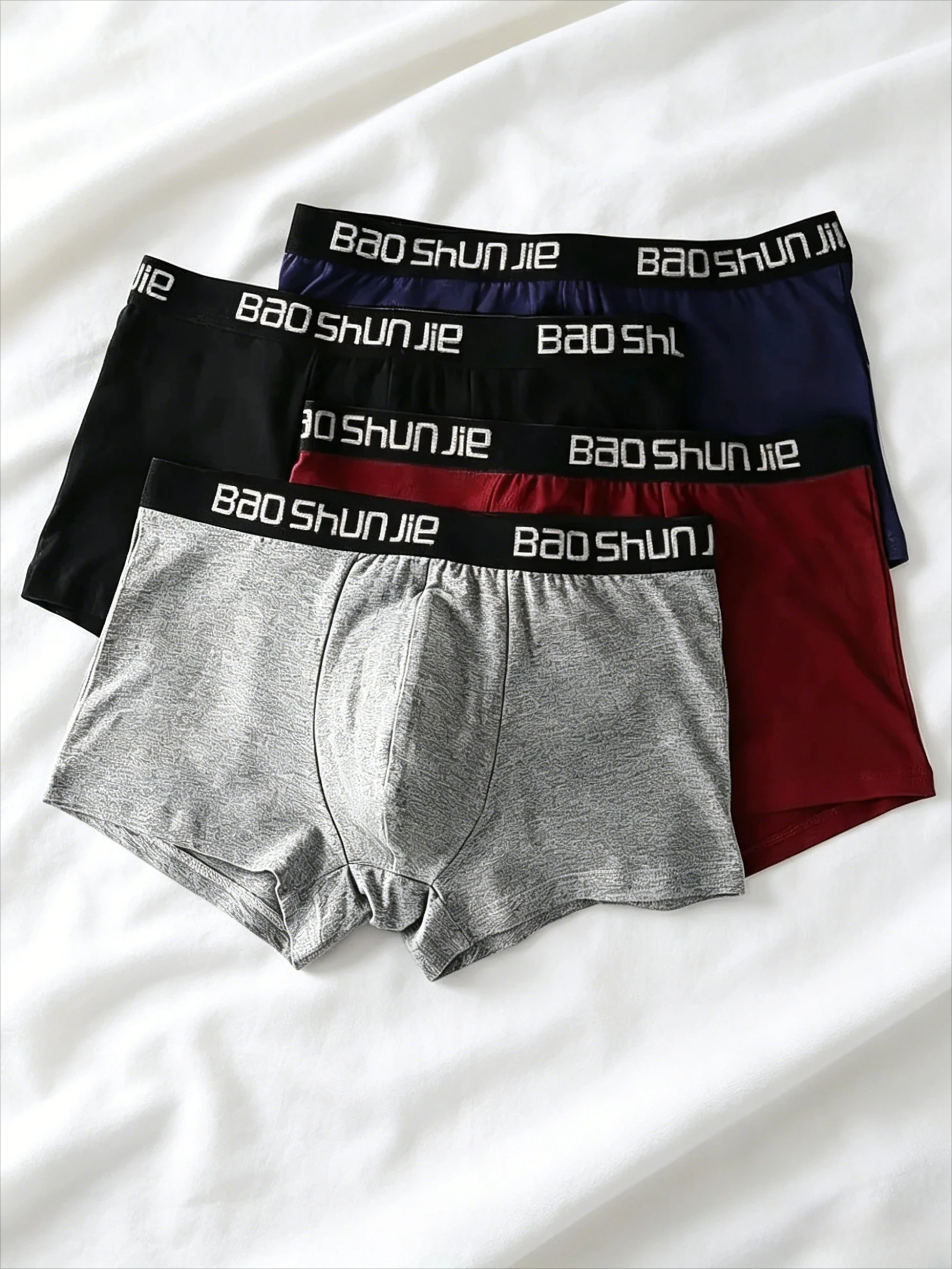 

4pcs Men Underwear Cotton Men Boxer Shorts Medium Waist Breathable Men Panties Larger Size L-Lot Soft Comfortable Men Boxer