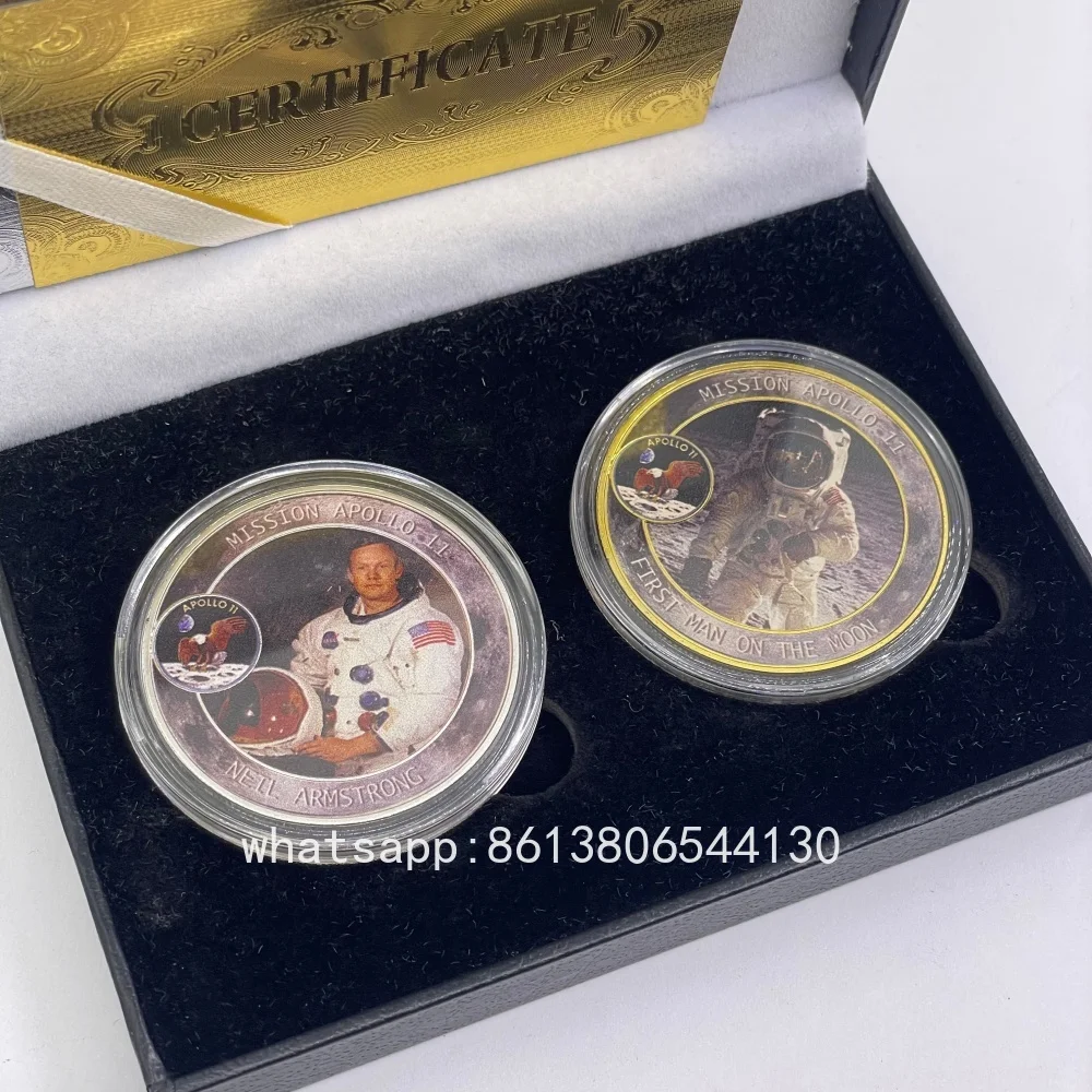 Apollo 11 Mission Commemorative Coin Neil Armstrong First Step The Moon Coin Non-currency Space Exploration Souvenir Gifts