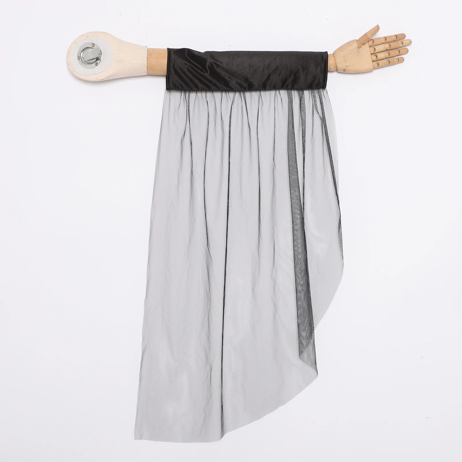 Gants longs sans doigts pour femmes, Sexy, maille transparente, crochet, Style rétro, bord à volants, accessoires pour robe de soirée, fête Cosplay