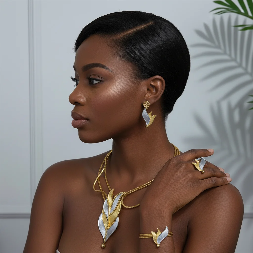 

Новый итальянский женский ювелирный набор STAR из 4 предметов: роскошный дизайн, модный комплект из Дубая (колье, серьги, кольцо, браслет) – идеальный подарок для свадьбы или вечеринки