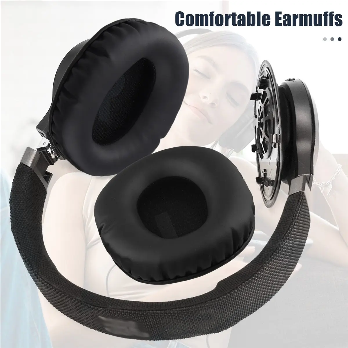 SCLS Ear Pads Cushion for Pro/G Pro X Gaming Headphones Replacement Headset Ear Covers Earmuffs Black