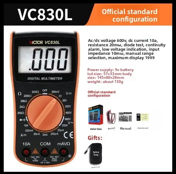 user-friendly DT6013 High Precision Digital Capacitance Meter: Multifunctional Tester with Auto-Ranging for Current & Capacity T