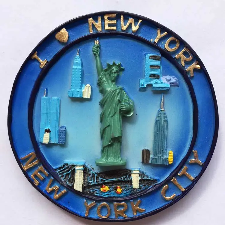 Imán tridimensional conmemorativo de viaje de Nueva York de Estados Unidos, pegatina para refrigerador, recuerdo de decoración de viaje de Muse gratis 3D