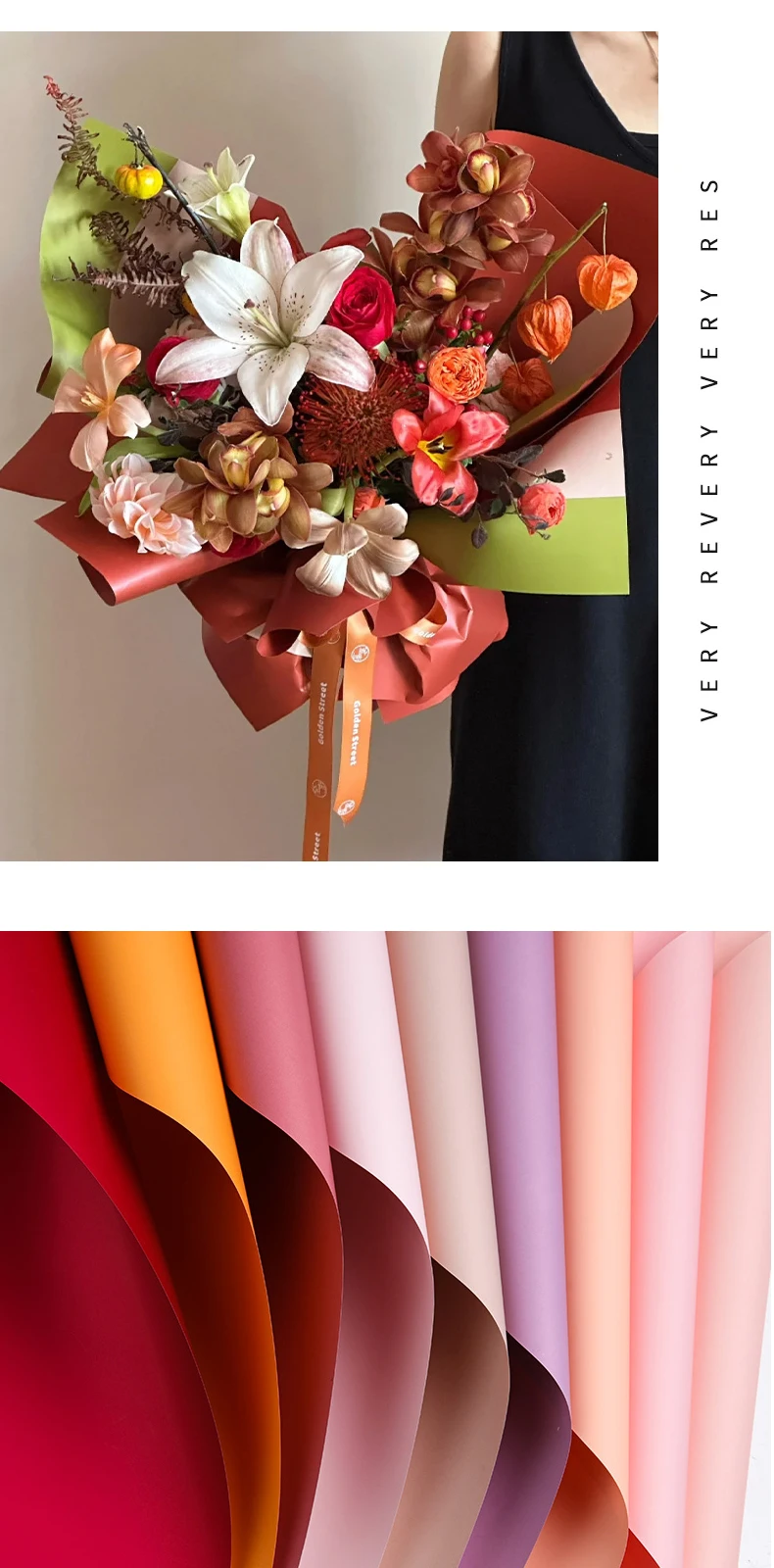20PCS Blumenverpackung Verpackungspapier Blumenstrauß aus einfarbigem Ouya-Papier Koreanischer Stil Blumenpaket DIY Floristenmaterialien – Detail 8