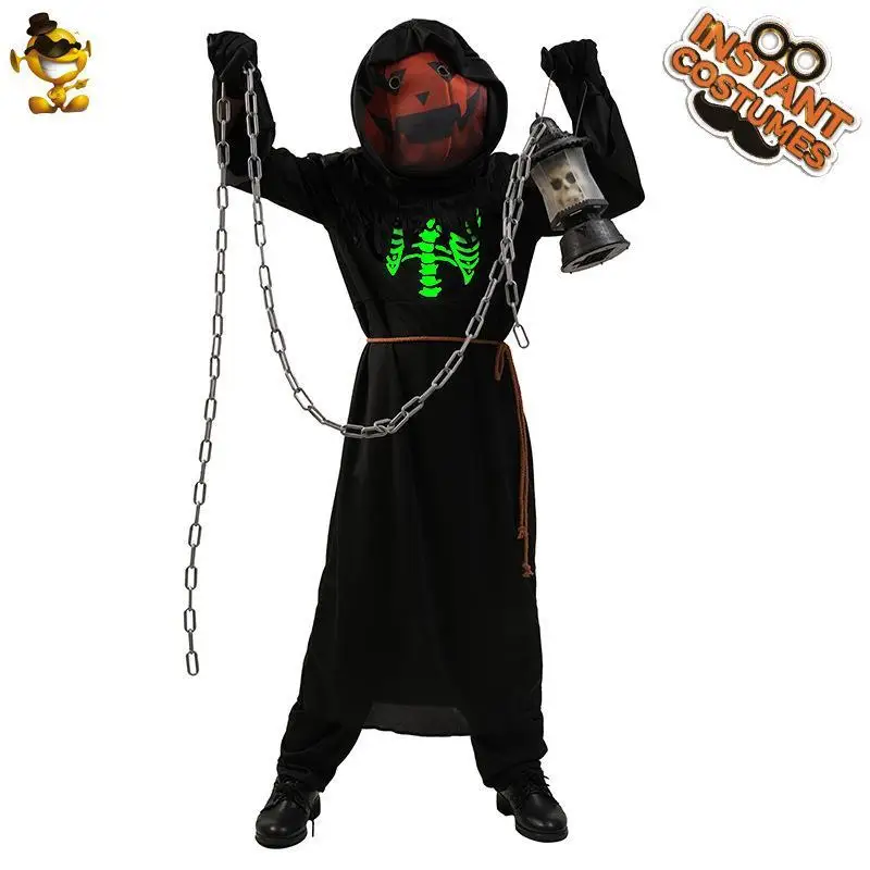 

loween Glowing Pumpkin Menger Par Costume Stage Performance Cosplay Attire Children's Night Light Clothing