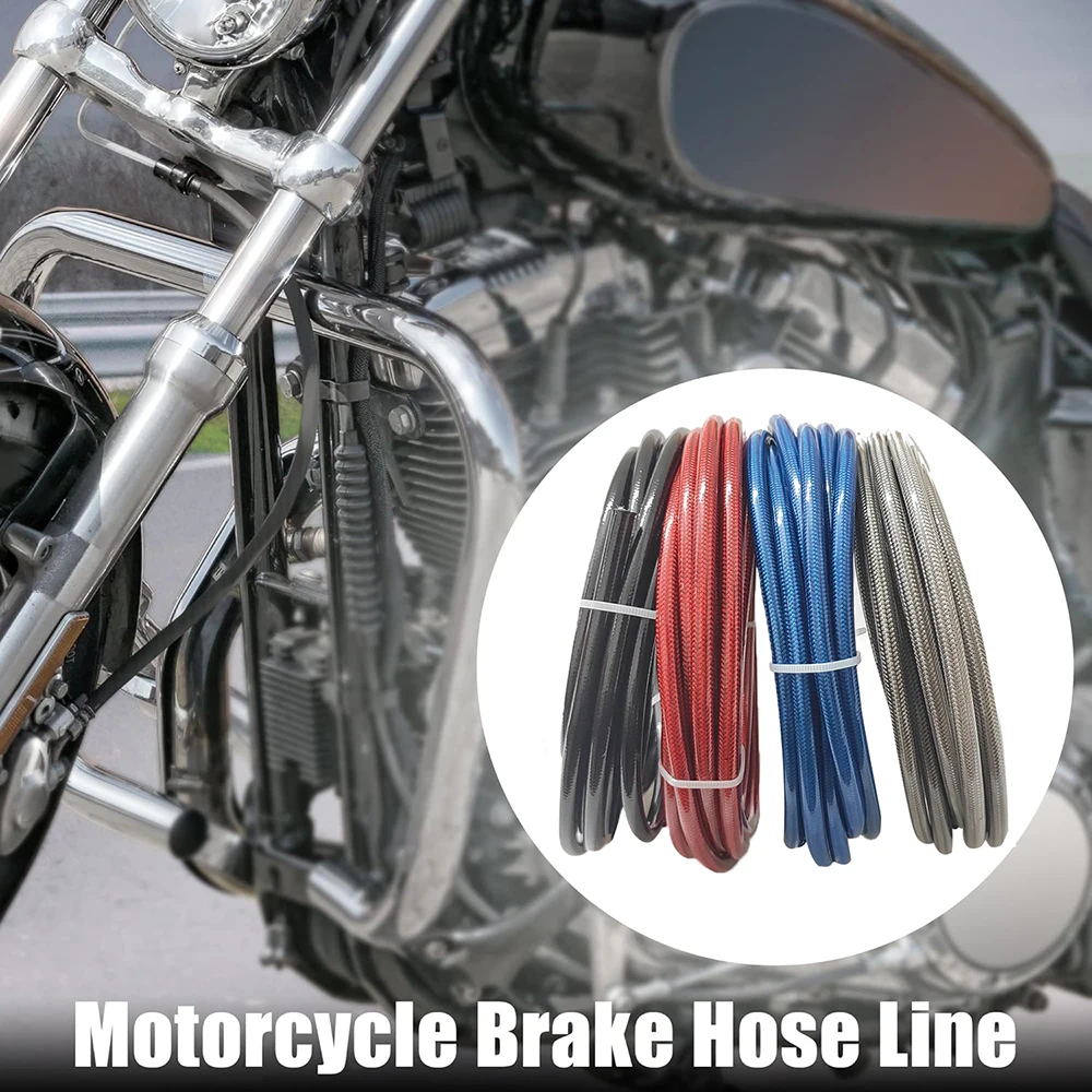 1m 2m 3 m 5m 8m 10m an3 Motorrad geflochtene Edelstahl bremsleitung Nylon kupplung Ölleitung schlauch ptfe cpe Renn brems schlauch