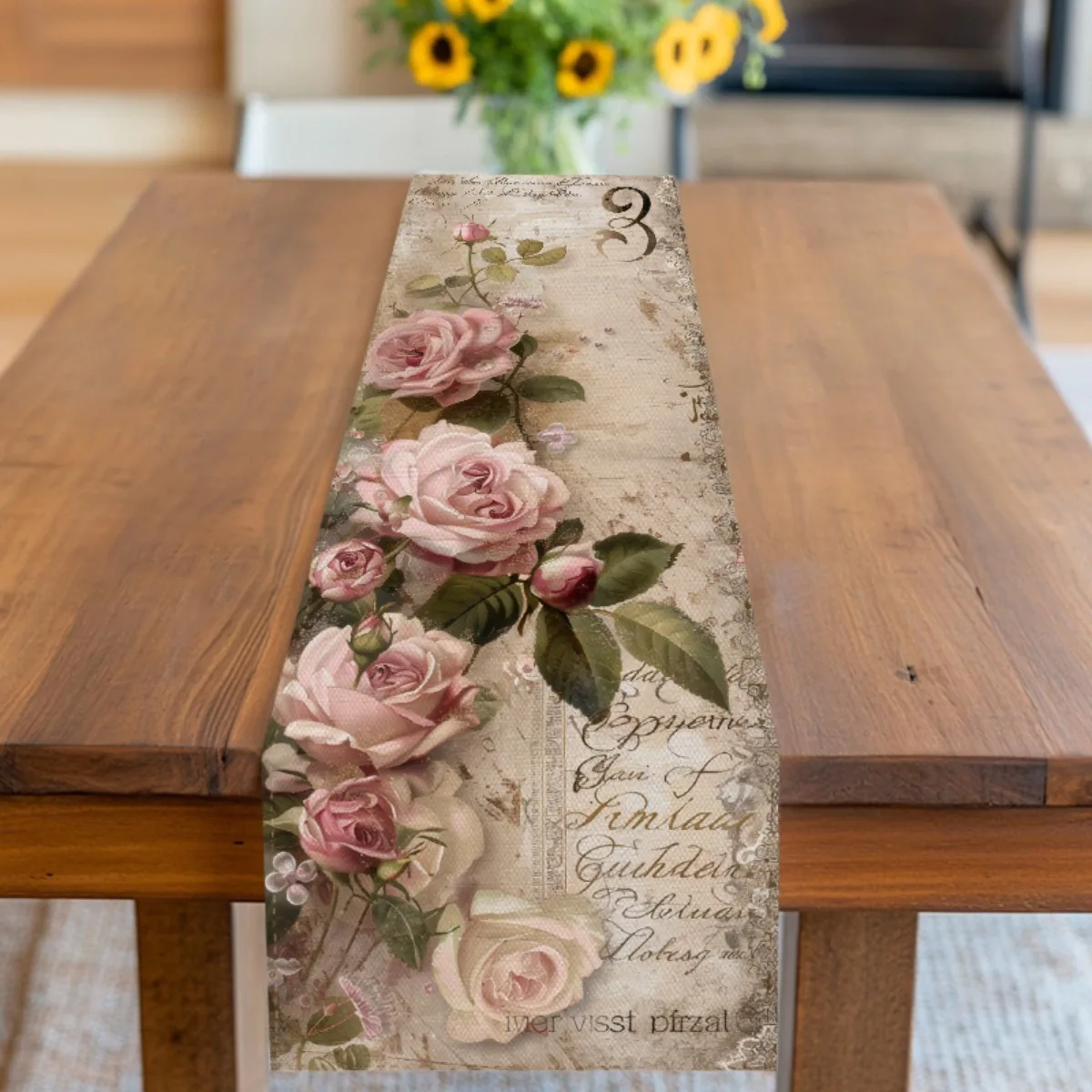 1 elegant floral tablecloth - vintage rose pattern with 
