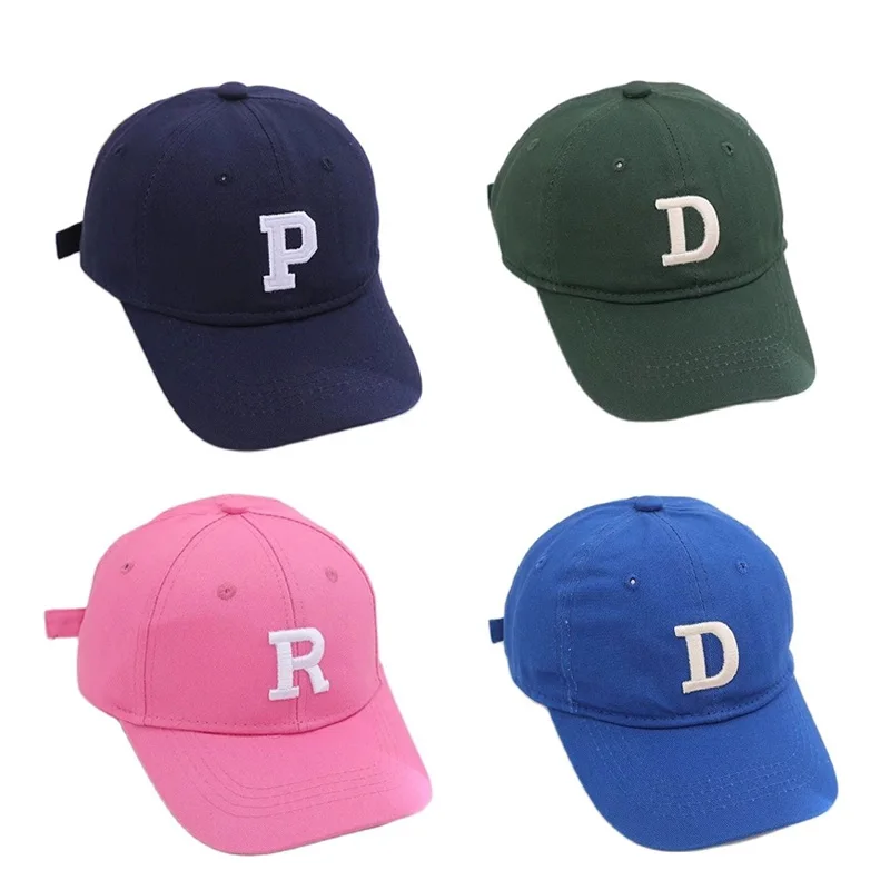 Doitbest Child Baseball Cap For Girl Boy Sunscreen Hats Summer Baby Casual Hip Hop Solid P D R Letter Kid Caps For 2 to 7 Years