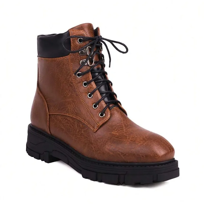 

Мужские высокие кеды, осенне-зимние уличные рабочие ботинки в стиле ретро, износостойкие мужские рыцарские ботинки на толстой подошве с короткими штанинами