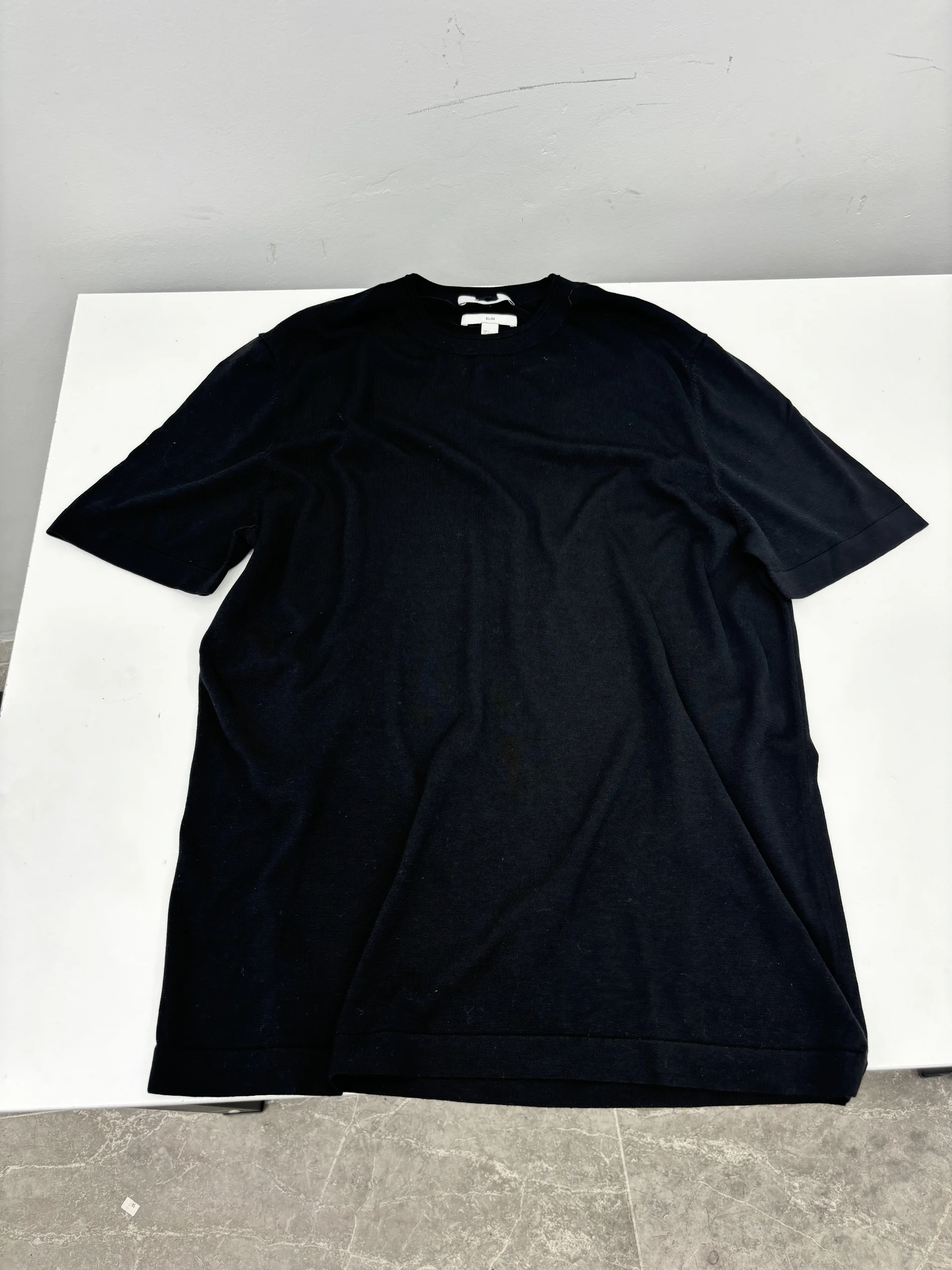 

Silk Blend Slim Fit round Ne T-irt Bla Faion Urban Sle ort Sve Breathable Comfortable All-Match Basic Top