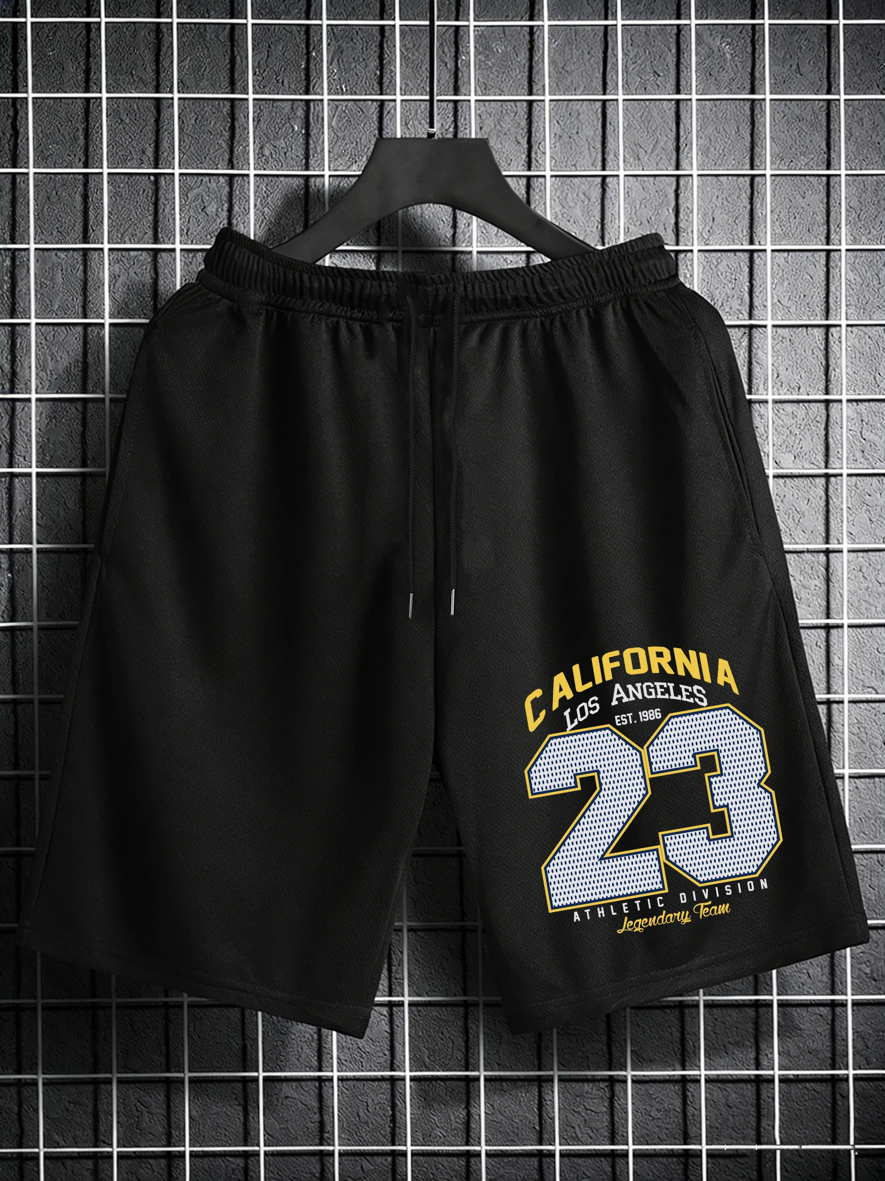 

Мужские спортивные шорты California Athletic Division с принтом №23, на шнурке, широкие, для спортзала, летняя одежда