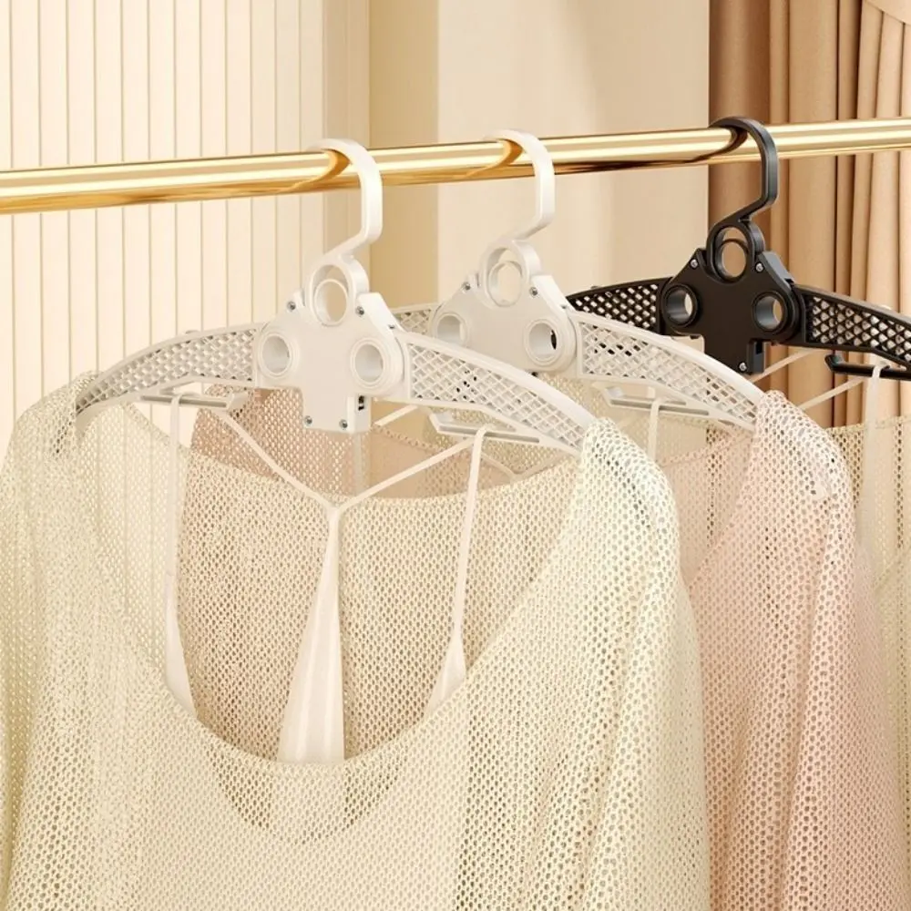 

5 Pieces Wide Shoulder Folding Clothes Hanger Non Slip Space Saving Portable Suit Hanger Plastic Retractable