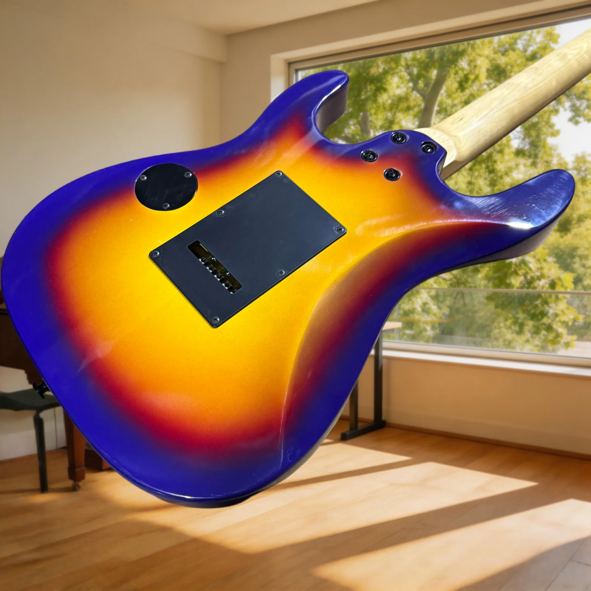 Purple Tiger Electric Guitar  ESP 80s Hard Rock Neck Single-Coil  Bridge Humbucker 22-Fret Rosewood Fingerboard view 5
