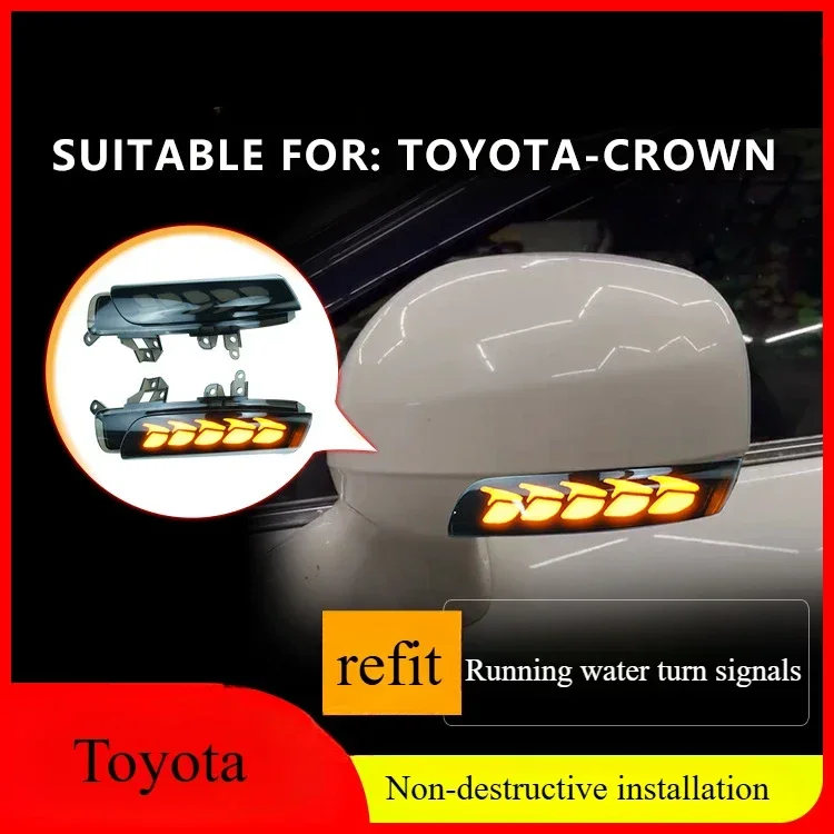 

For Toyota 13th generation crown reversing mirror, reflector, rearview mirror, modified running water light, turn signal