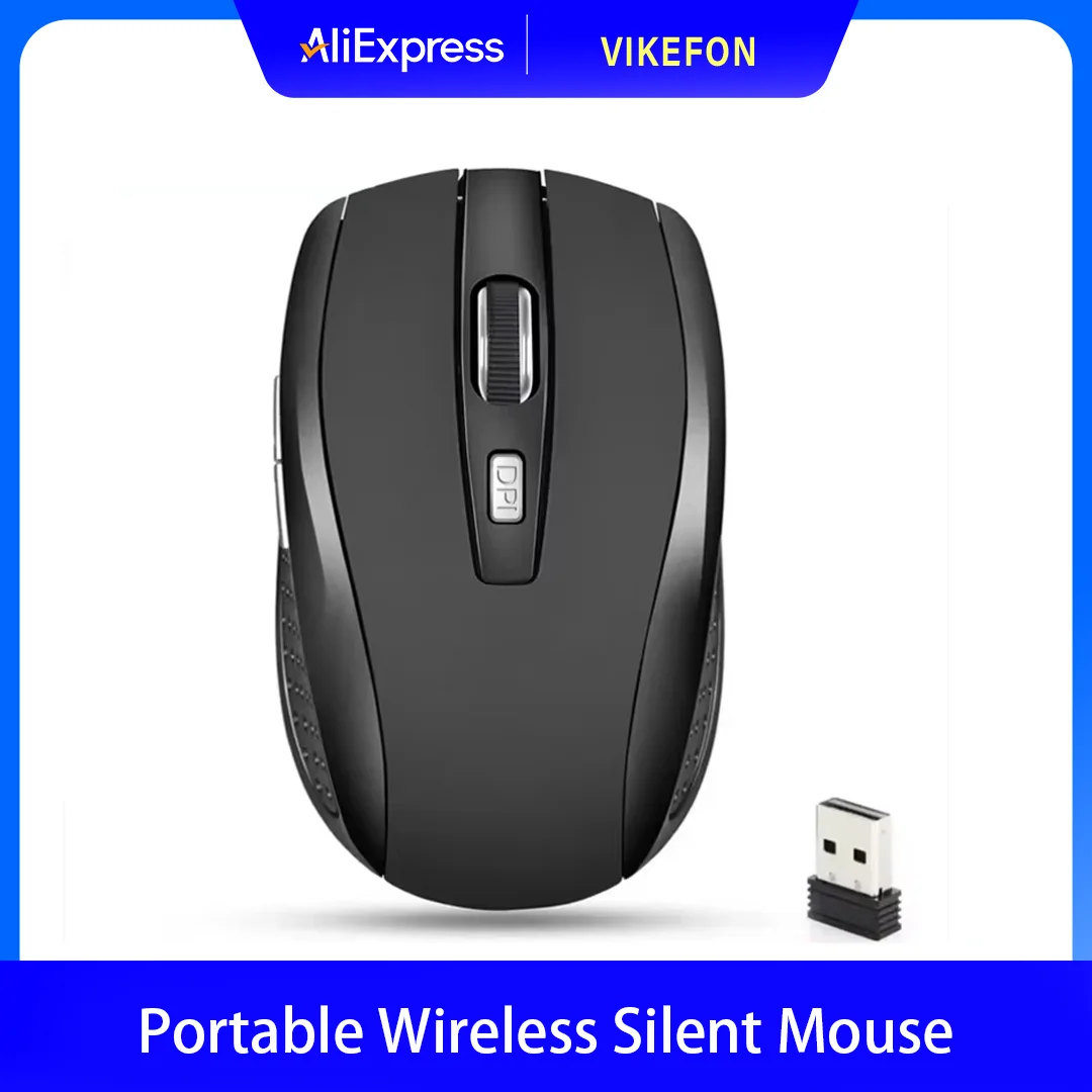 

Wireless Mouse Silent Mouse 2.4G Portable Mobile Optical Office Mouse Adjustable DPI Levels for Notebook PC Laptop MacBook