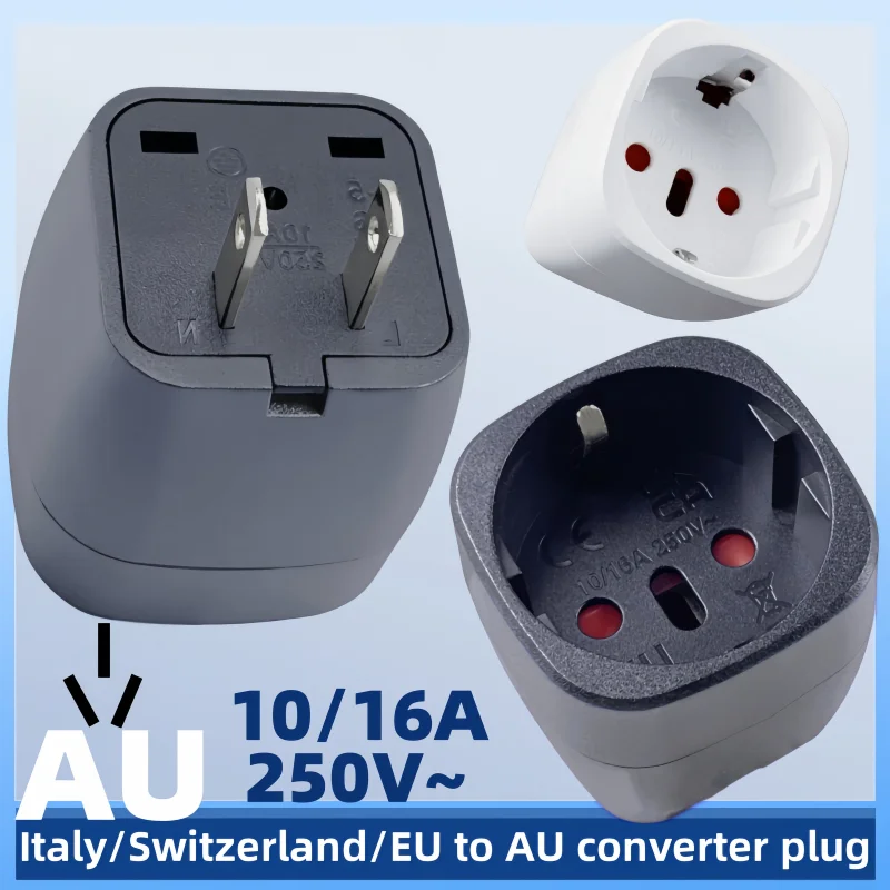 AU Australian CN China AC Power Electric Plug To EU Switzerland Italy Charging converter Plug   Travel Adaptor Adapter Converter