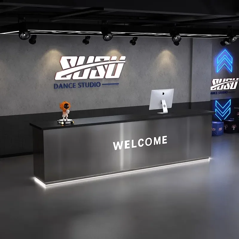 منبر بسيط متجر خدمة مكافحة الأثاث الحديث صالون تجميل تخزين فاخر مكتب الاستقبال مكتب Empfangstheke الجمالي