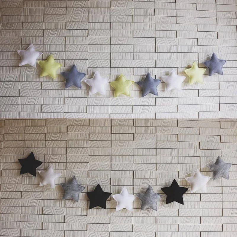 Nordic Cotton Star Garlands String Cute Pendent Kid Room Tent Bed Curtain Decoration Accessories Home Wall Hanging Ornament