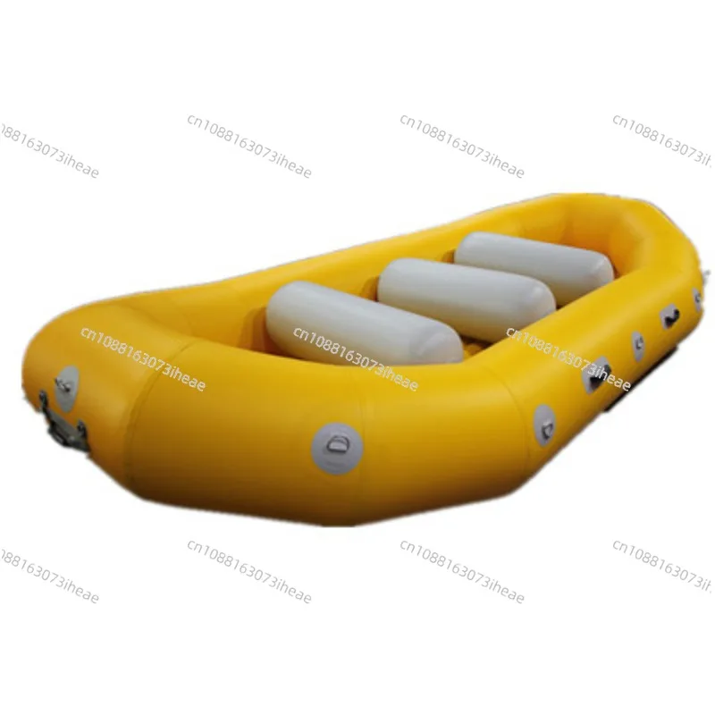 

Whitewater raft self bailing with bottom strengthened with rubbing plates rafting boats