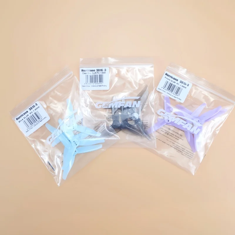 2 Pairs Gemfan 3016 3-Inch 3-Blade PC Propeller 1.5mm Hole CW/CCW for 3inch FPV Racing Drone