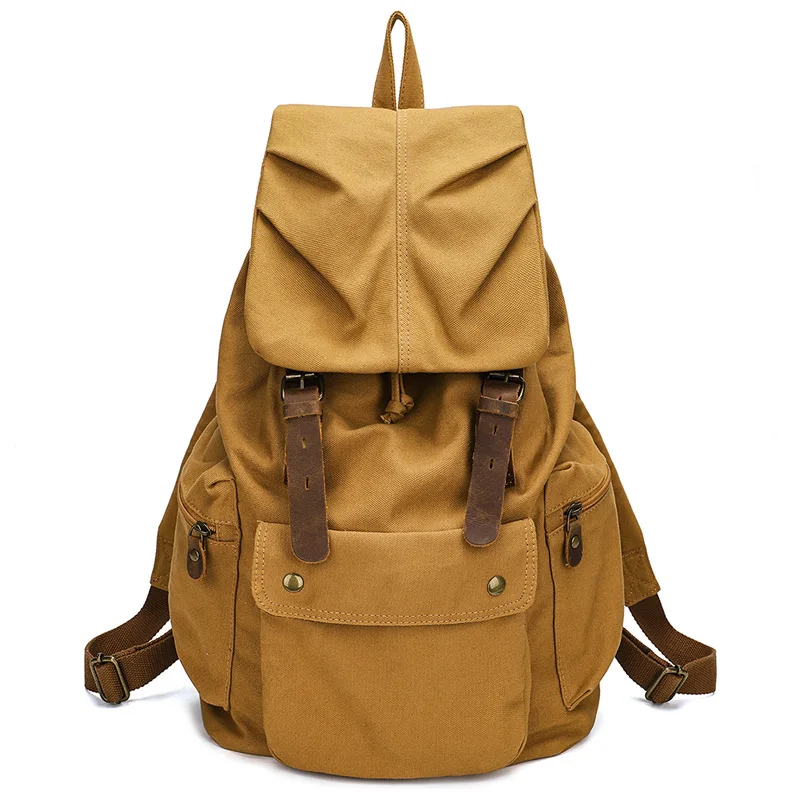 Large Capacity Canvas Backpack Breathable Lightweight Sweat Absorbent Travel Bag Casual Style Leisure Wind Bookbag Tote Bag view 2
